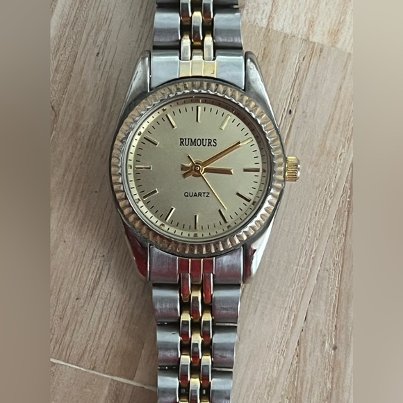 Rumours Ladies Watch Two Tone Bracelet Gold Tone Dial Gold Hands Markers - Picture 4 of 14